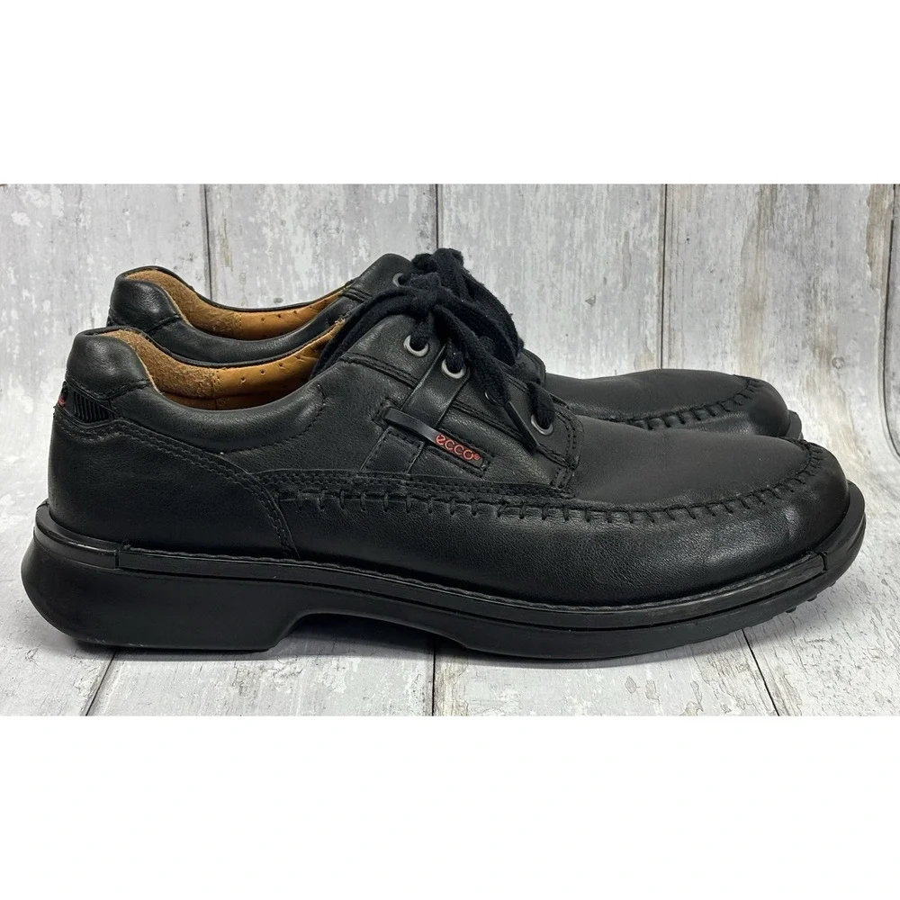 ECCO Men's Black Leather Oxford Lace Up Comfort Shoes EU 45 US 11-11.5